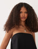 cotton linen bandeau mini sundress in black
