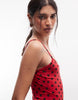COLLUSION cami skort dress in red polka dots