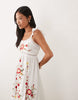 Miss Selfridge Petite lace insert embroidered maxi dress in white