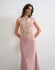 Topshop delicate tie front dress in pink stripe