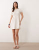 Miss Selfridge shirred smock mini dress in cream
