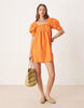 Miss Selfridge eyelet smock dress in orange