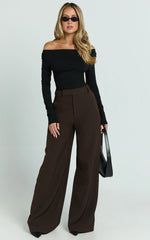 Tisdale Top - Boat Neck Long Sleeve Top in Black