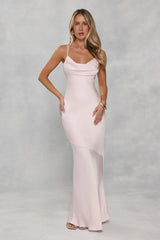 Satin Empress Maxi Dress Pink