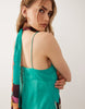 cami mini dress with scarf in aqua floral
