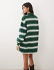 polo rugby mini dress in green stripes