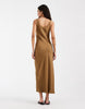 & Other Stories linen viscose maxi dress in soft brown