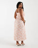 PIECES Curve smocked lace cami maxi dress in pink ditsy floral print