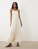 Miss Selfridge lace insert maxi dress in ivory