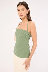 Perfect Stranger Ginny Fold Down Top Green