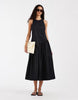 & Other Stories ruched drop waist maxi dress in black