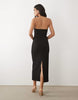 Mango strappy halterneck maxi dress in black