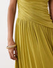Vero Moda sleeveless ruched detail maxi dress with asymmetric waist in green