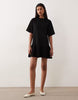 drop waist mini dress in black