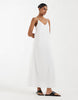 Vero Moda jersey floral broderie cami midi dress in white