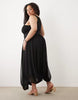 Curve hybrid racer maxi dress in black