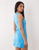 square neck bodycon mini sundress in turquoise