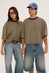 Lioness Bloom Short Sleeve Beige Stripe