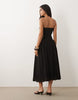 Mango 100% cotton off shoulder maxi dress in black