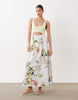 floral printed cut out detail midaxi dress