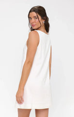 Everly Mini Dress ~ White Linen