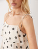 JDY mini cami dress with ruffle layers in cream polka dot print