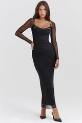 black maxi dress