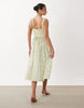 Gina Tricot corset midi dress in green flower print