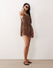 Tall Rita pleated beach cover up in chocolate