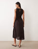 JDY sleeveless smock midi dress in brown