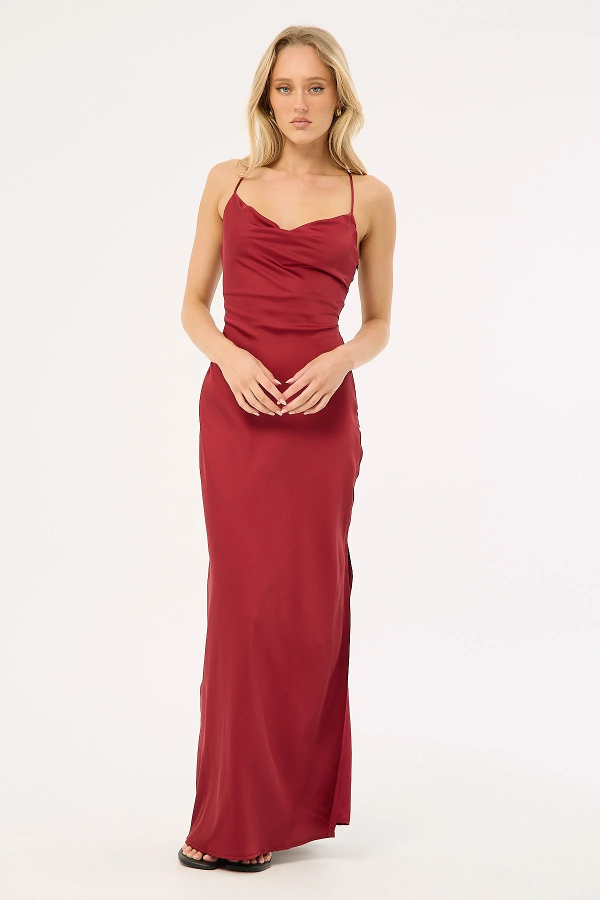 Perfect Stranger Evie Recycled Maxi Dress Burgundy
