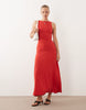 modal cut out back maxi dress in red