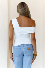BASE Contour Luxe Form Off Shoulder Top White