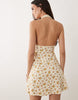 Miss Selfridge halterneck mini dress with picot edges in floral print