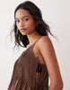 Rita pleated beach cover up in chocolate