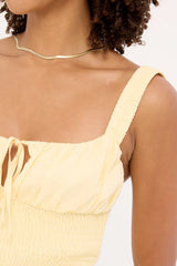 Luck & Trouble Ollie Shirred Mini Dress Butter