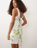 shift mini dress with bow back detail in multi floral print