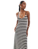 ONLY crochet maxi dress in black & white stripes