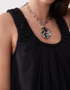 poplin ruched neck midaxi sundress in black