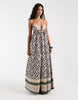 Free People Sorrento boho maxi dress in floral blueberry combo