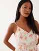 VILA Petite woven cami mini dress in white floral print