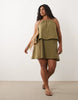 curve tie neck baby doll mini dress