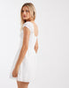 Hollister cap sleeve milkmaid mini dress in white