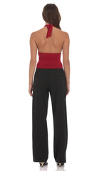 Pleated Straight Pants in Black