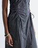 & Other Stories ruched side cotton midi dress in dark blue