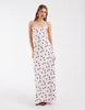 Object satin low cross back maxi slip dress in pale pink and brown polka dot