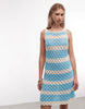 Reclaimed Vintage crochet mini dress in blue stripes