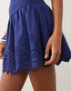 Mango 100% cotton strappy mini dress with embroidered skirt in blue