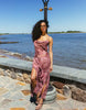 Aray sheer beach maxi dress in leopard floral print