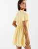Vero Moda crinkle textured woven tie front mini dress in golden yellow